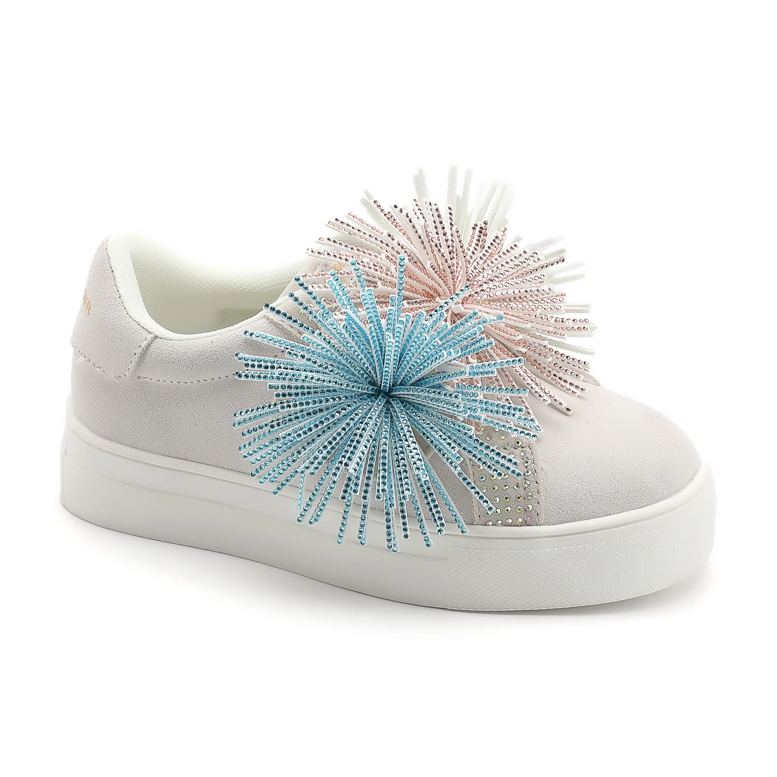 Laney Fringe Sneaker - Big Kid White - Image 2