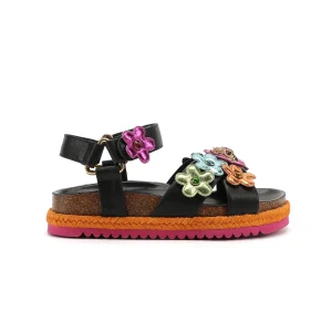 Mini Kensington Flower Sandal - Big Kid Black Multi