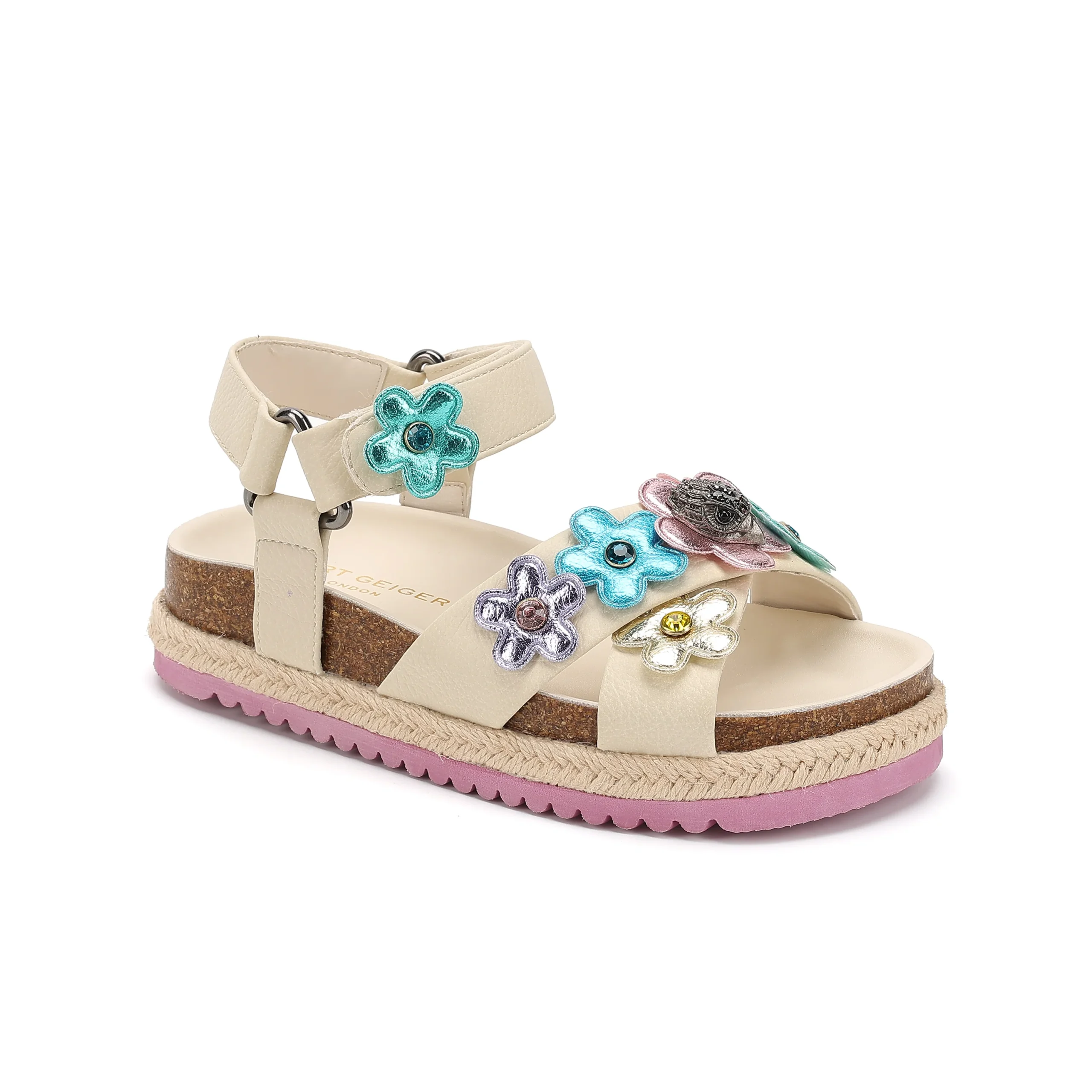 Mini Kensington Flower Sandal - Big Kid Bone Multi - Image 2