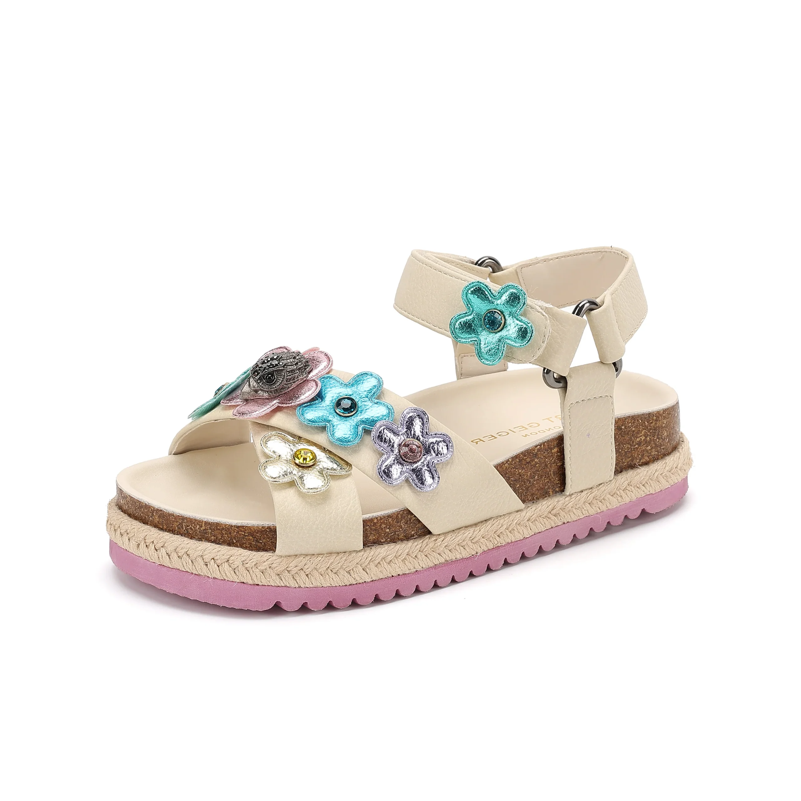 Mini Kensington Flower Sandal - Big Kid Bone Multi - Image 7