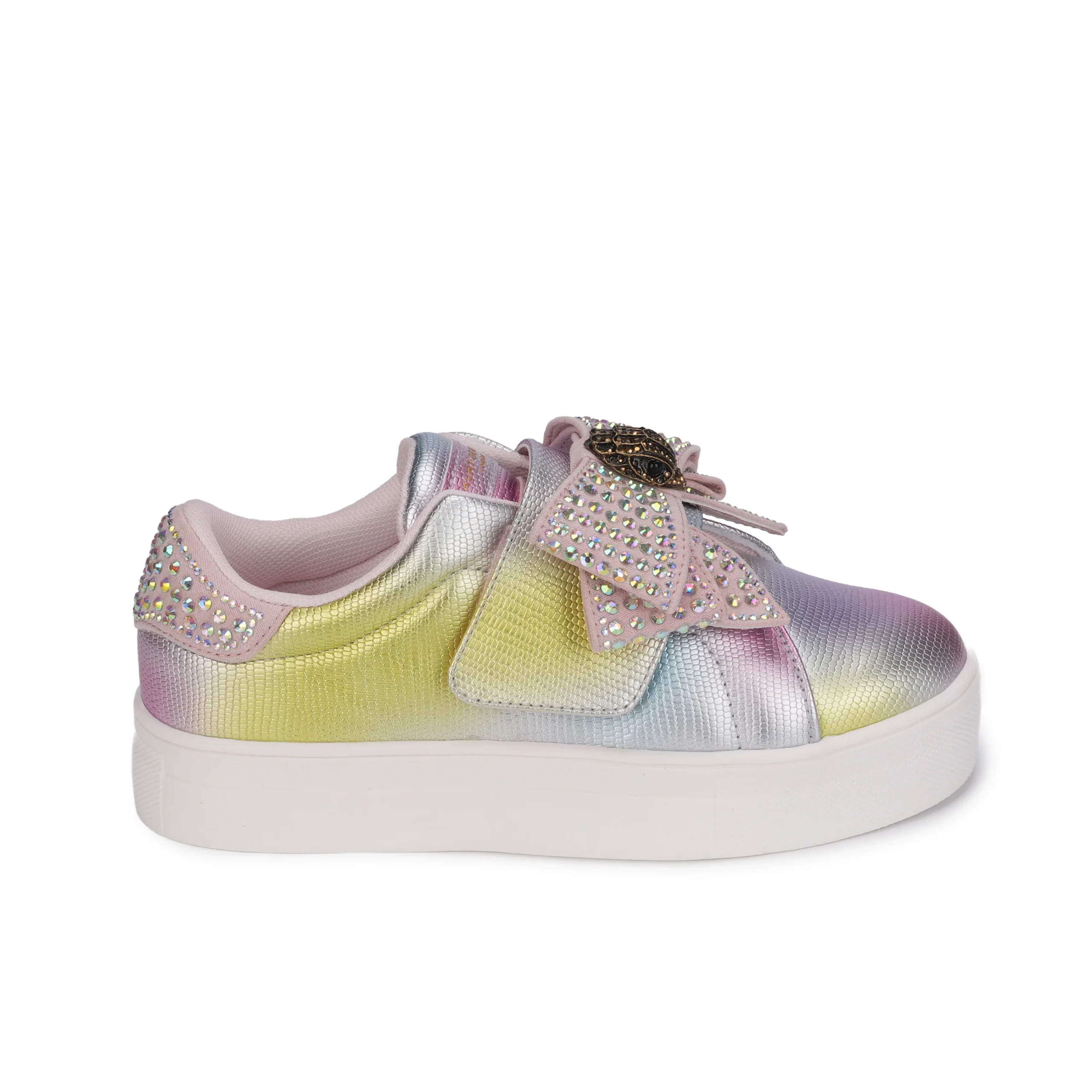 Mini Laney Bow Sneaker - Big Kid Pink Iridescent