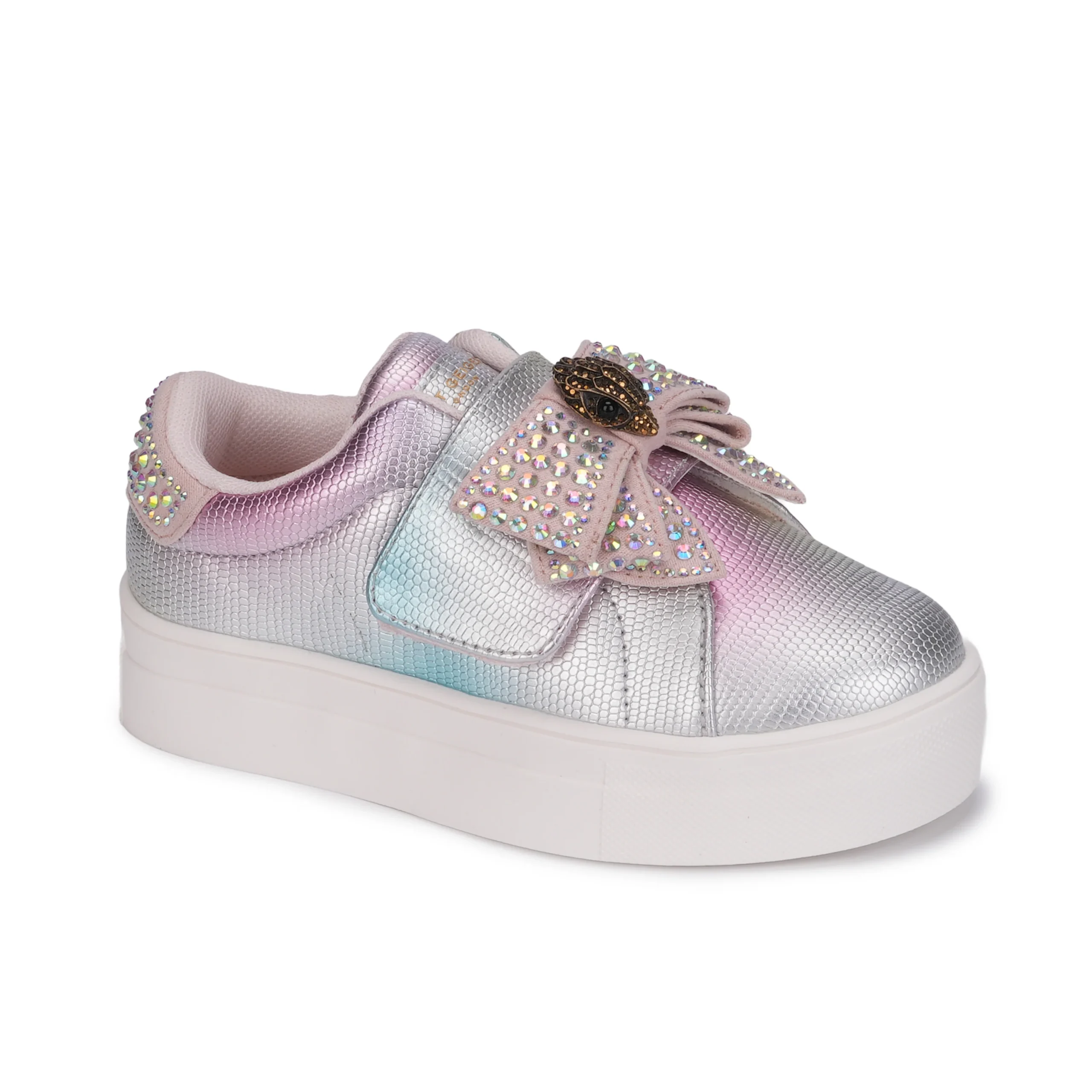 Mini Laney Bow Sneaker - Little Kid Pink Iridescent - Image 2