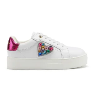Mini Laney Love Heart Sneaker - Big Kid White