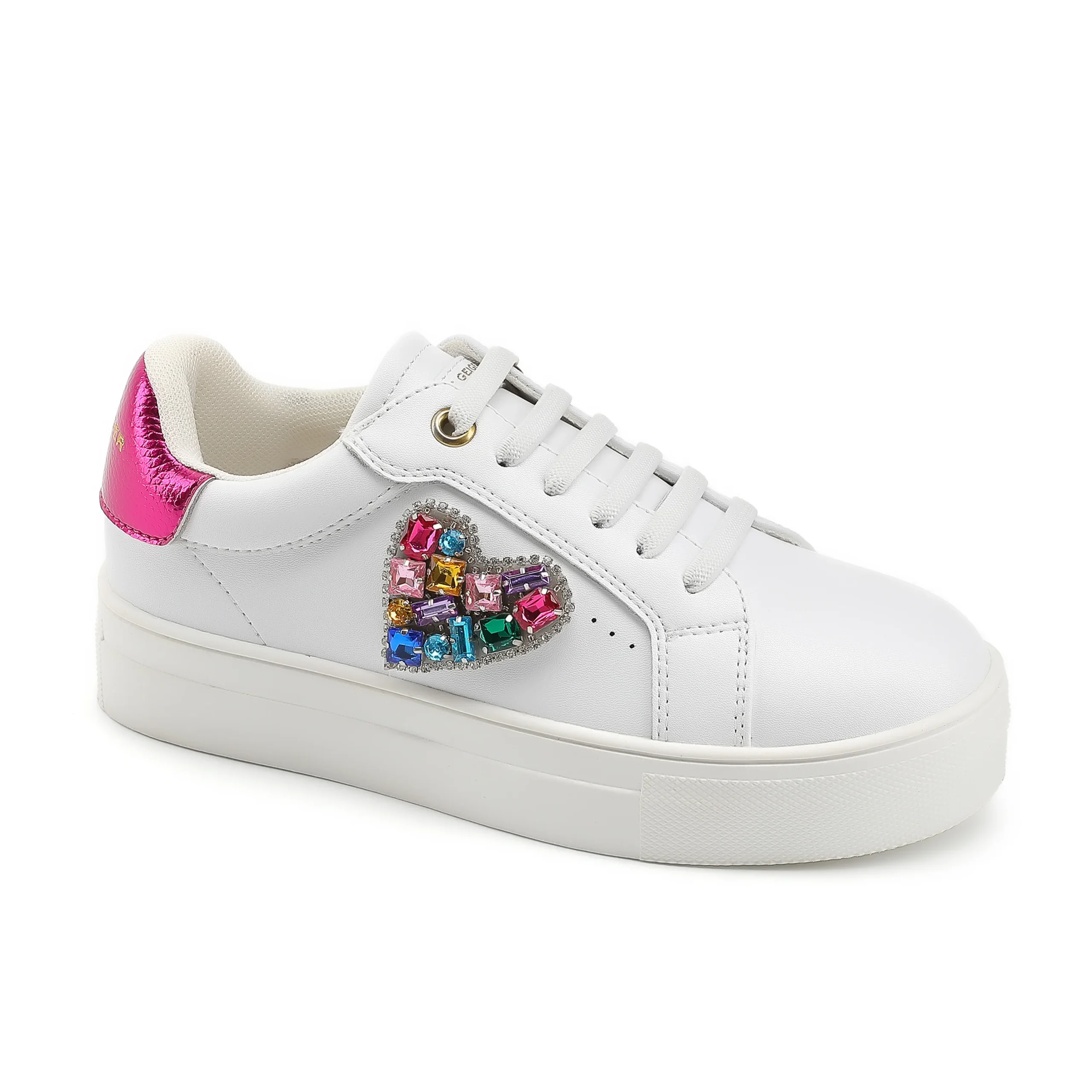 Mini Laney Love Heart Sneaker - Big Kid White - Image 2