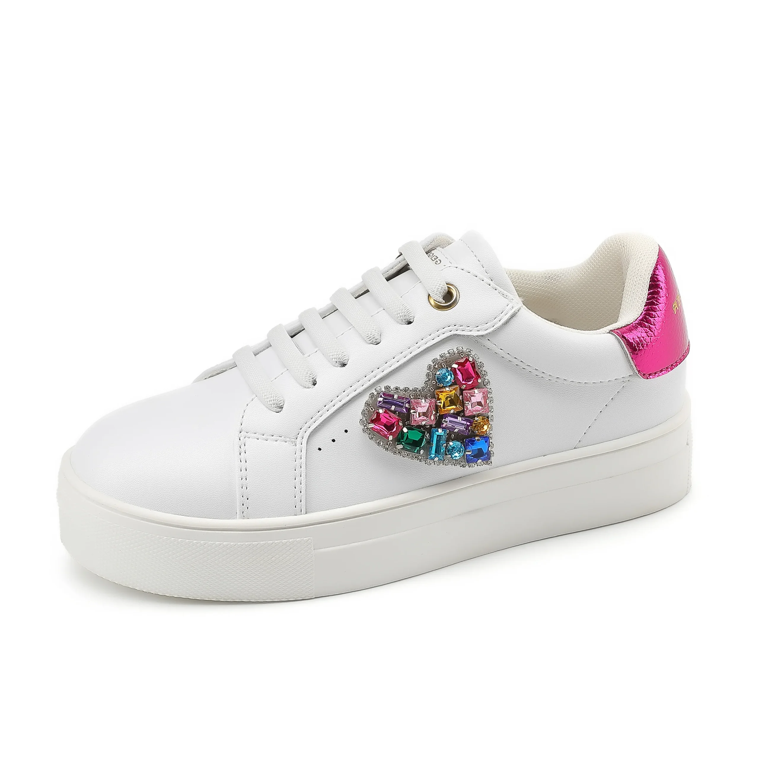 Mini Laney Love Heart Sneaker - Big Kid White - Image 7