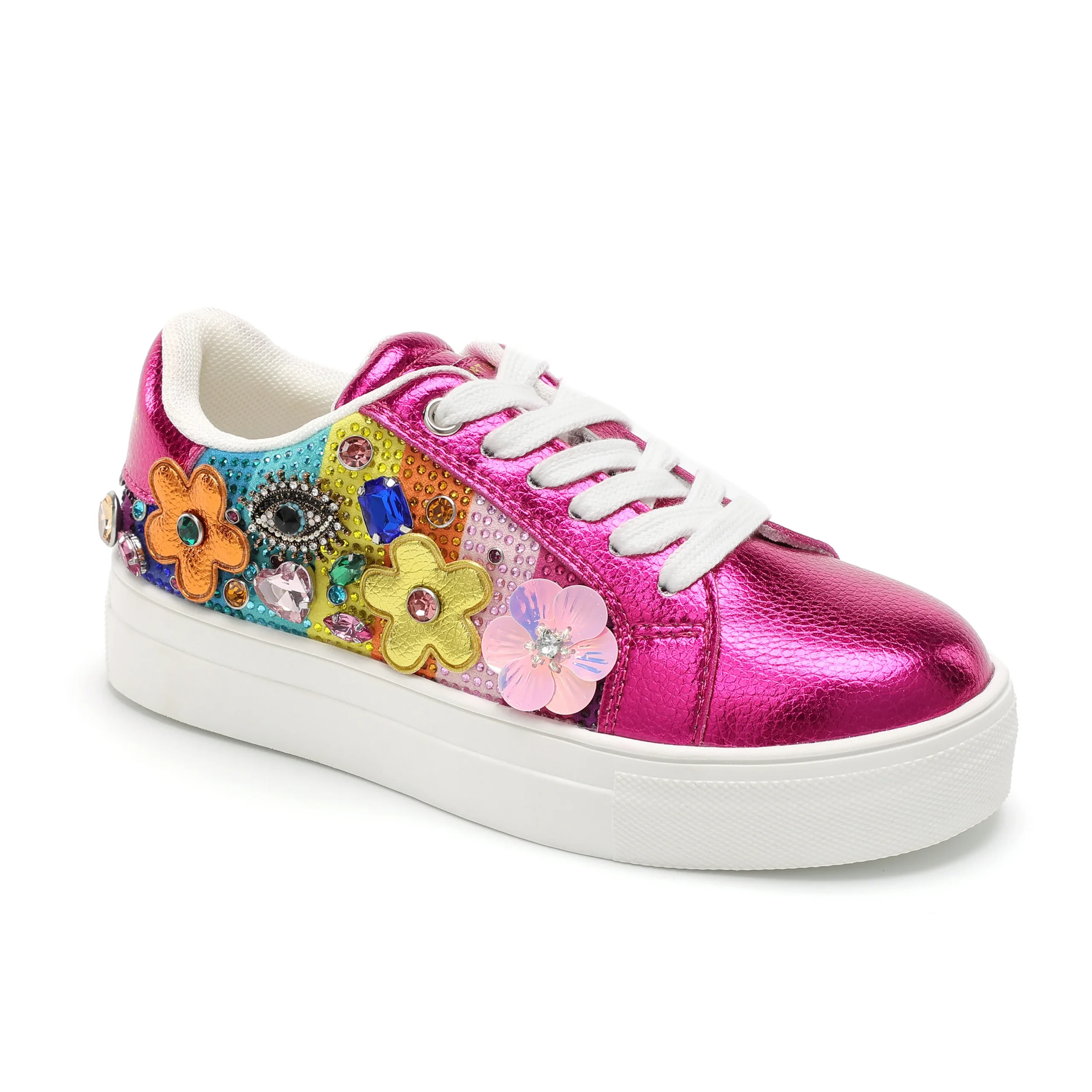 Mini Laney Tutti Frutti Sneaker - Big Kid Fuchsia Multi - Image 2
