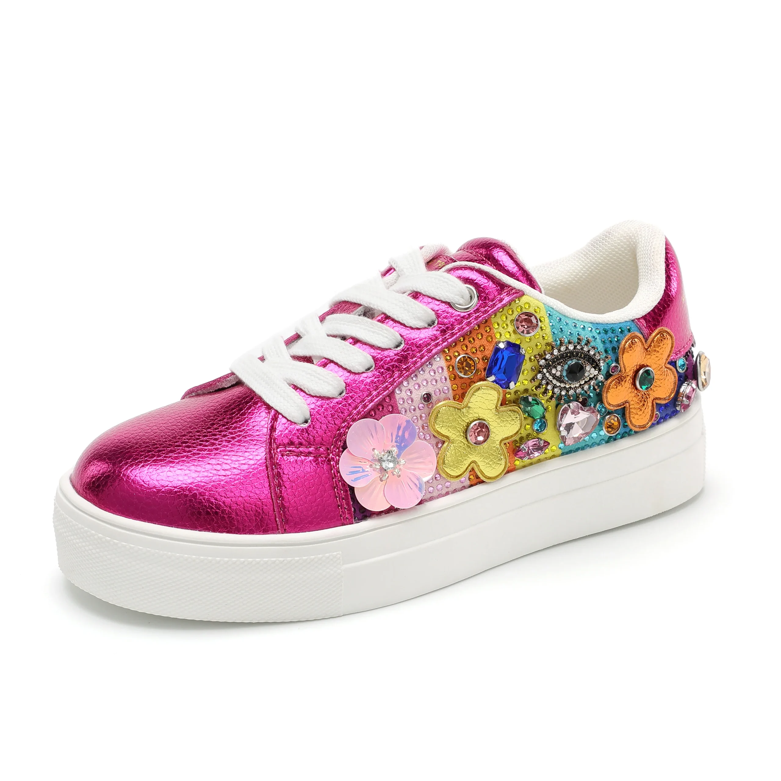 Mini Laney Tutti Frutti Sneaker - Big Kid Fuchsia Multi - Image 7