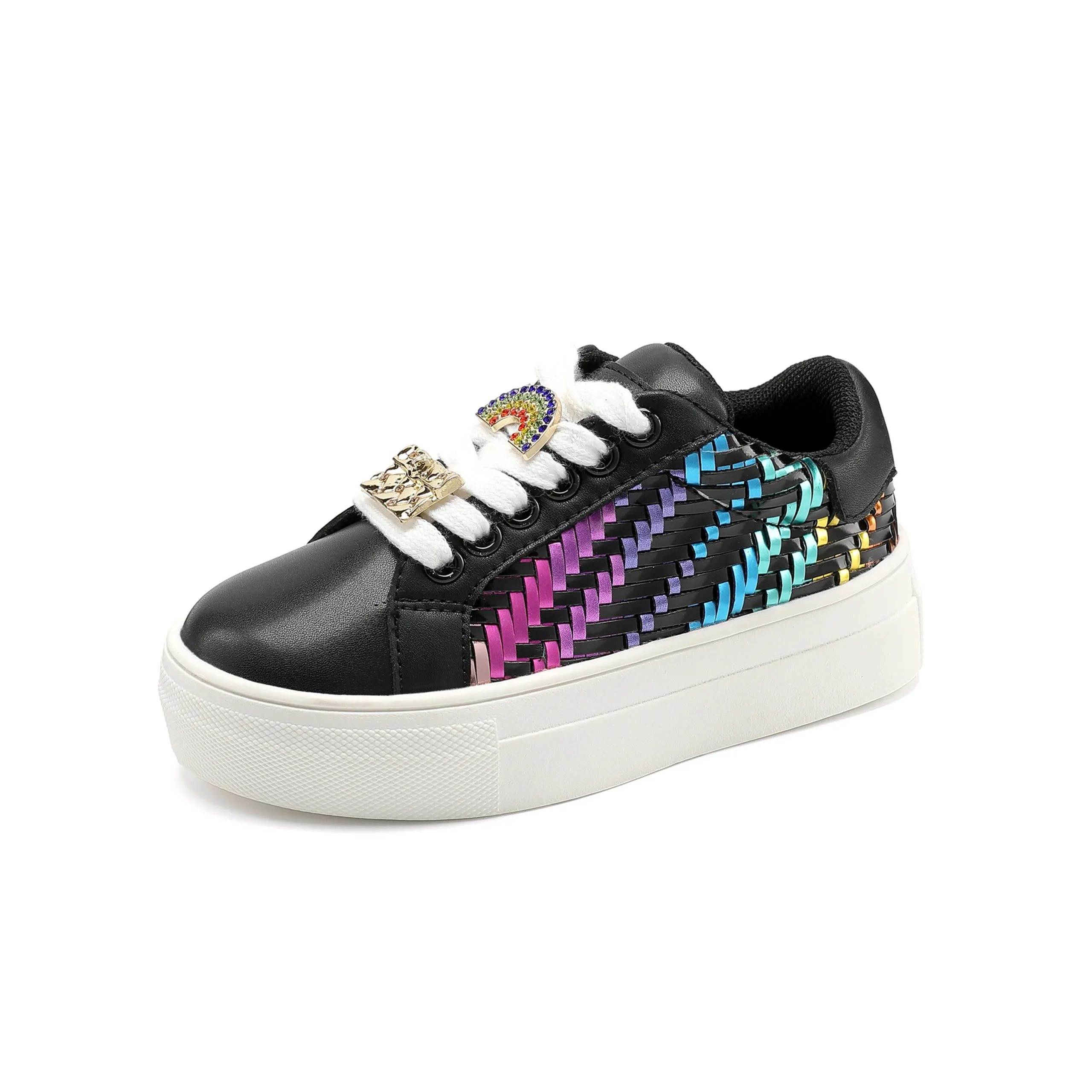 Mini Laney Weave Sneaker - Little Kid Black Multi - Image 7