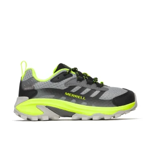Moab Speed 2 Low Waterproof Sneaker - Big Kid Grey/Black/Citron