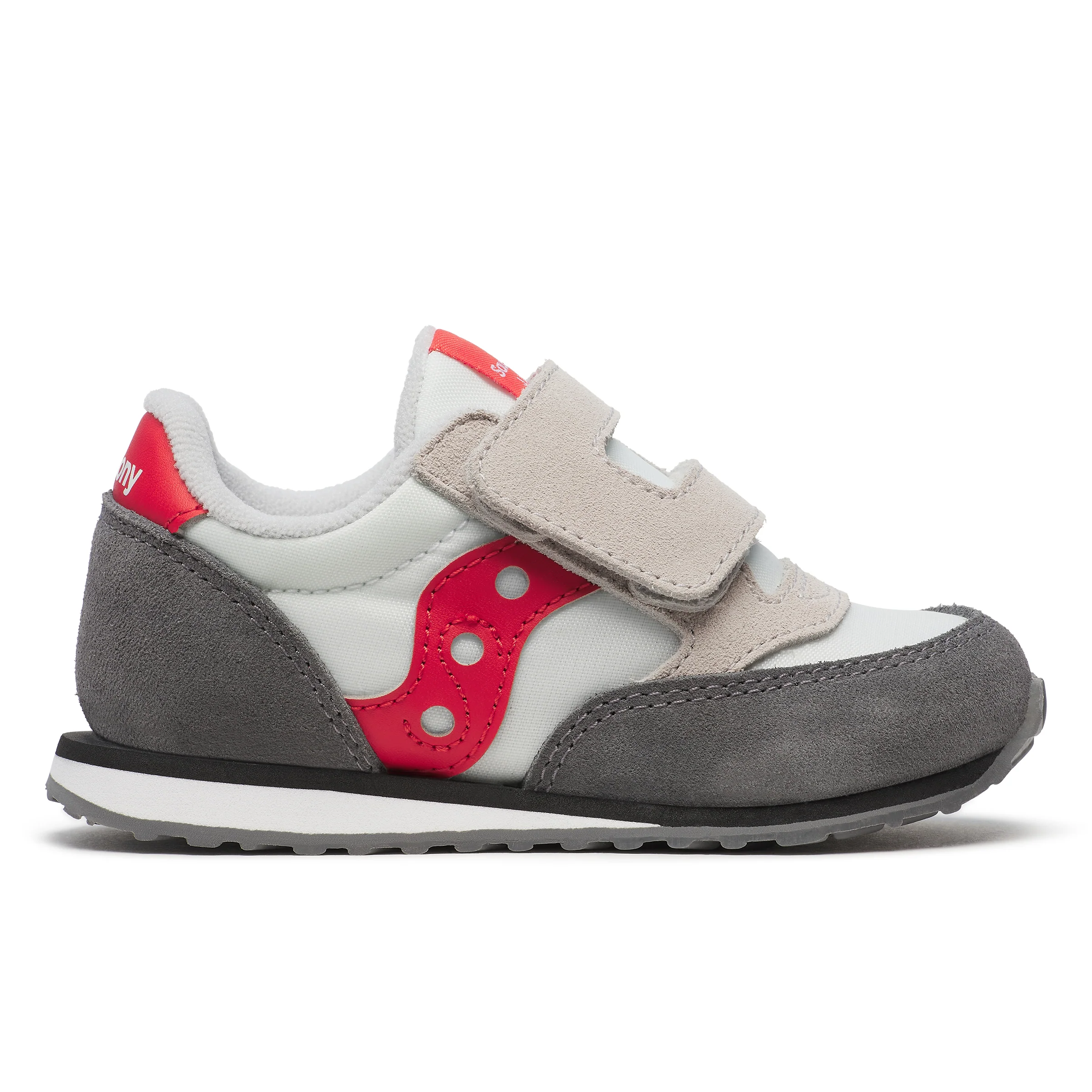 Jazz Hook & Loop Sneaker - Big Kid White/Grey/Red
