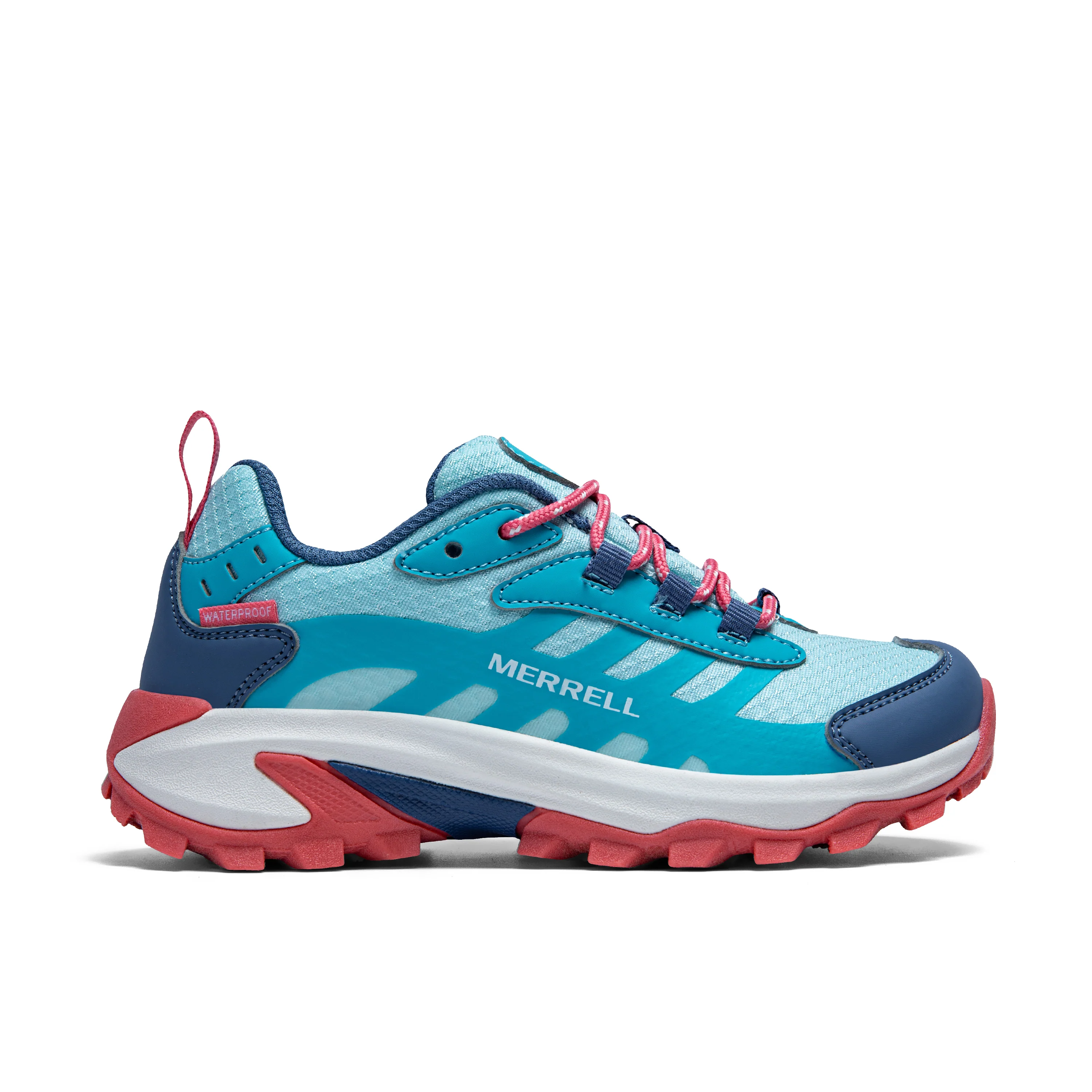 Moab Speed 2 Low Waterproof Sneaker - Big Kid Turq/Coral