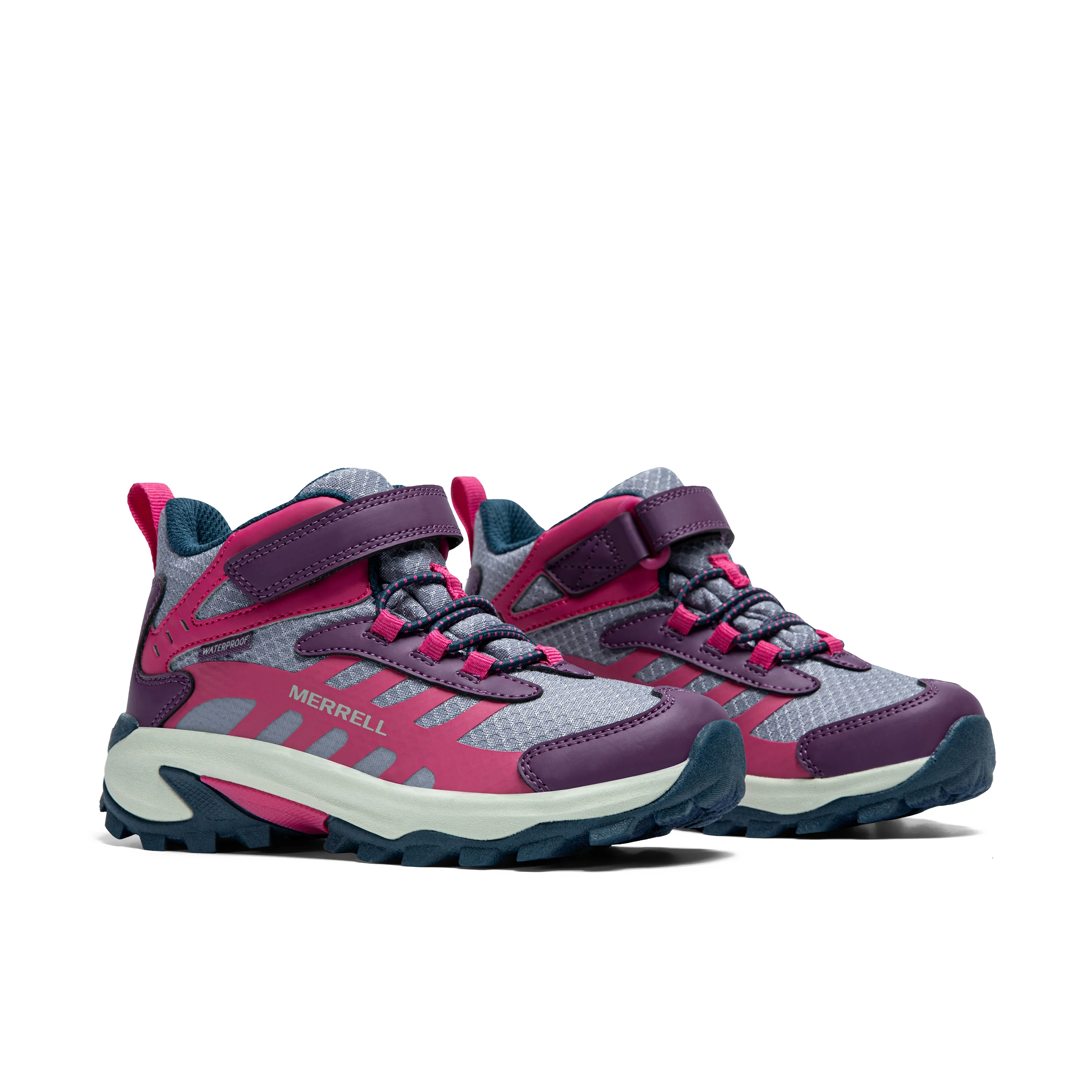 Moab Speed 2 Mid A/C Waterproof Hiker - Big Kid Berry/Navy - Image 2