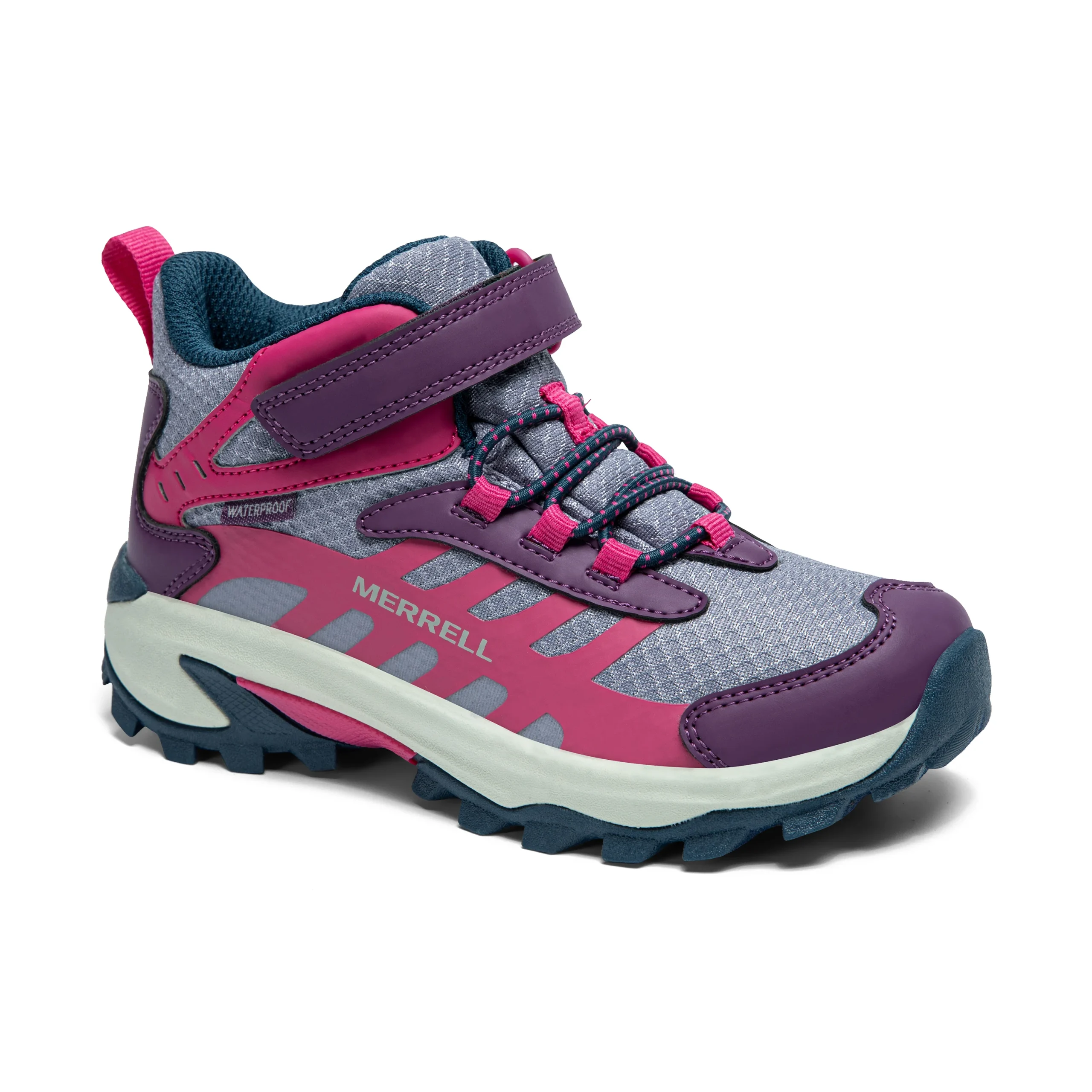 Moab Speed 2 Mid A/C Waterproof Hiker - Big Kid Berry/Navy - Image 7