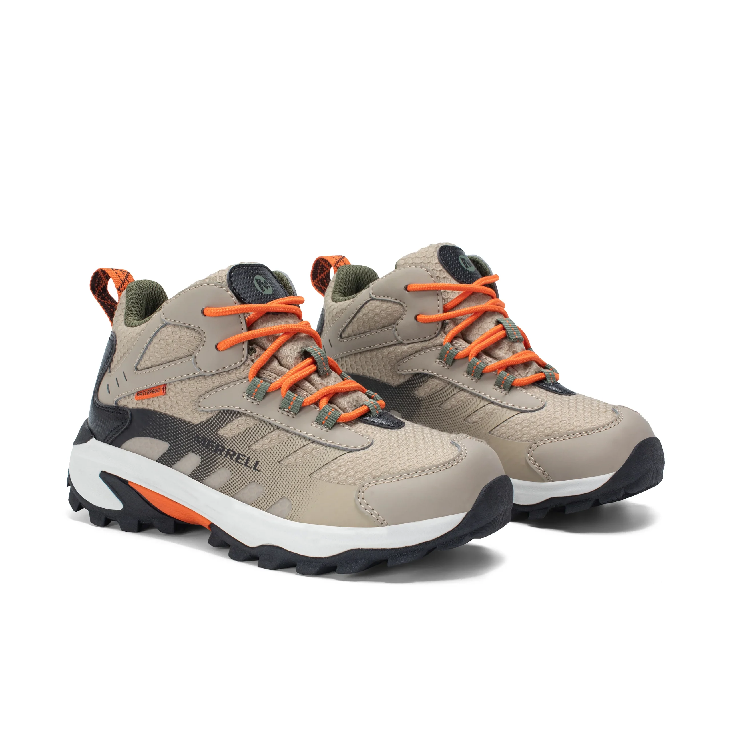 Moab Speed 2 Mid Waterproof Boot - Big Kid Black/Tan - Image 2