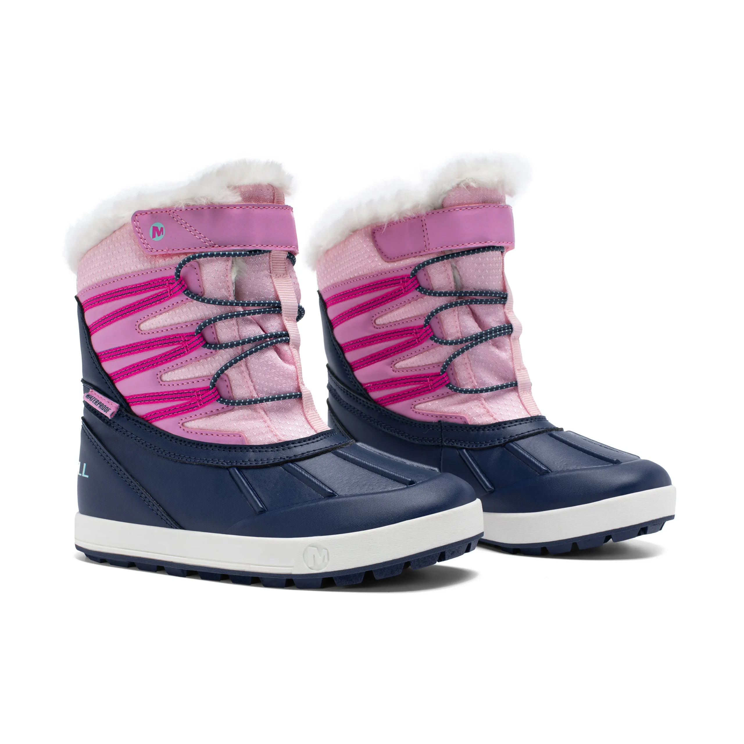 Snow Bank 5.0 Waterproof Boot - Big Kid Navy/Pink - Image 2