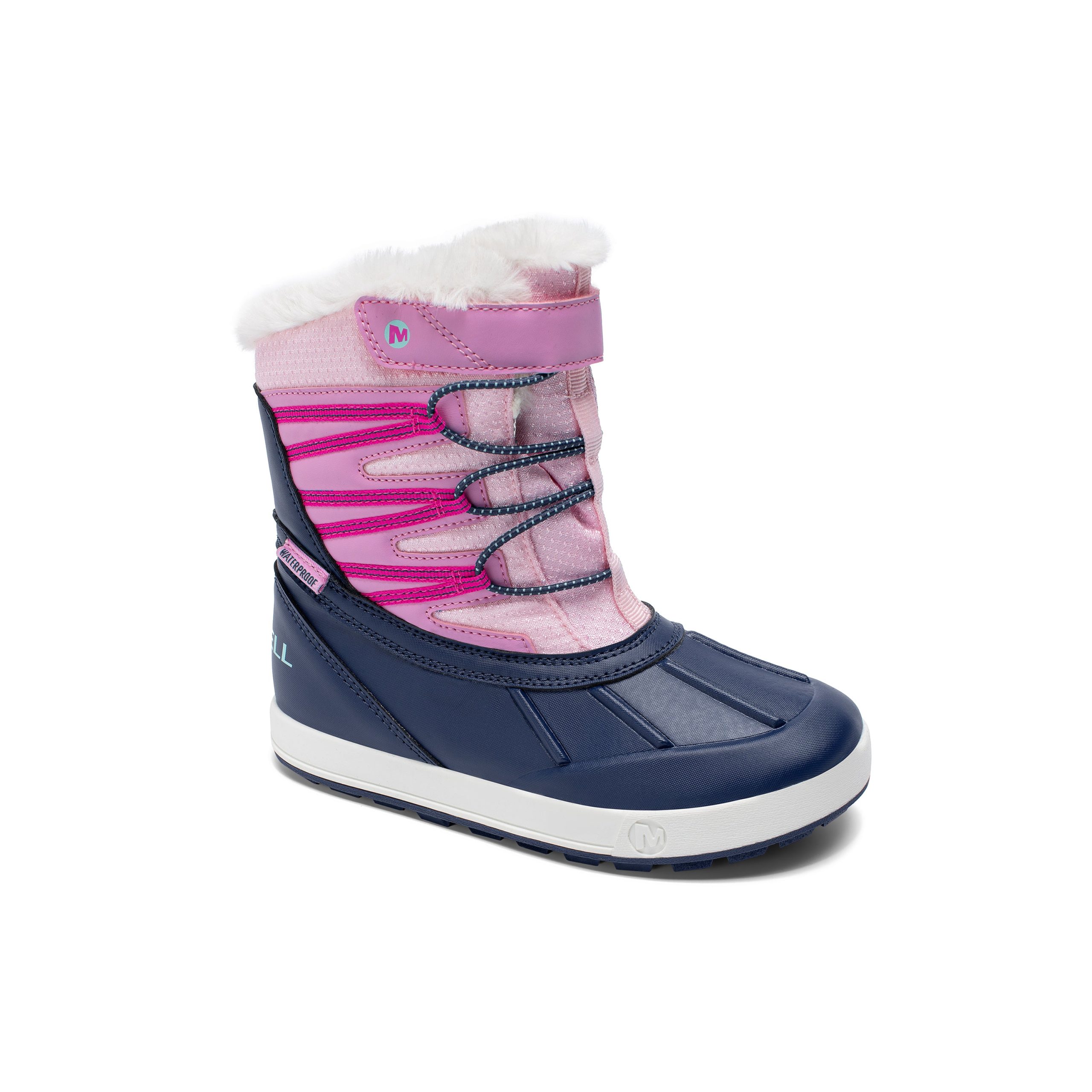 Snow Bank 5.0 Waterproof Boot - Big Kid Navy/Pink - Image 7
