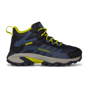 Moab Speed 2 Mid Waterproof Hiker - Big Kid Navy/Hi Viz