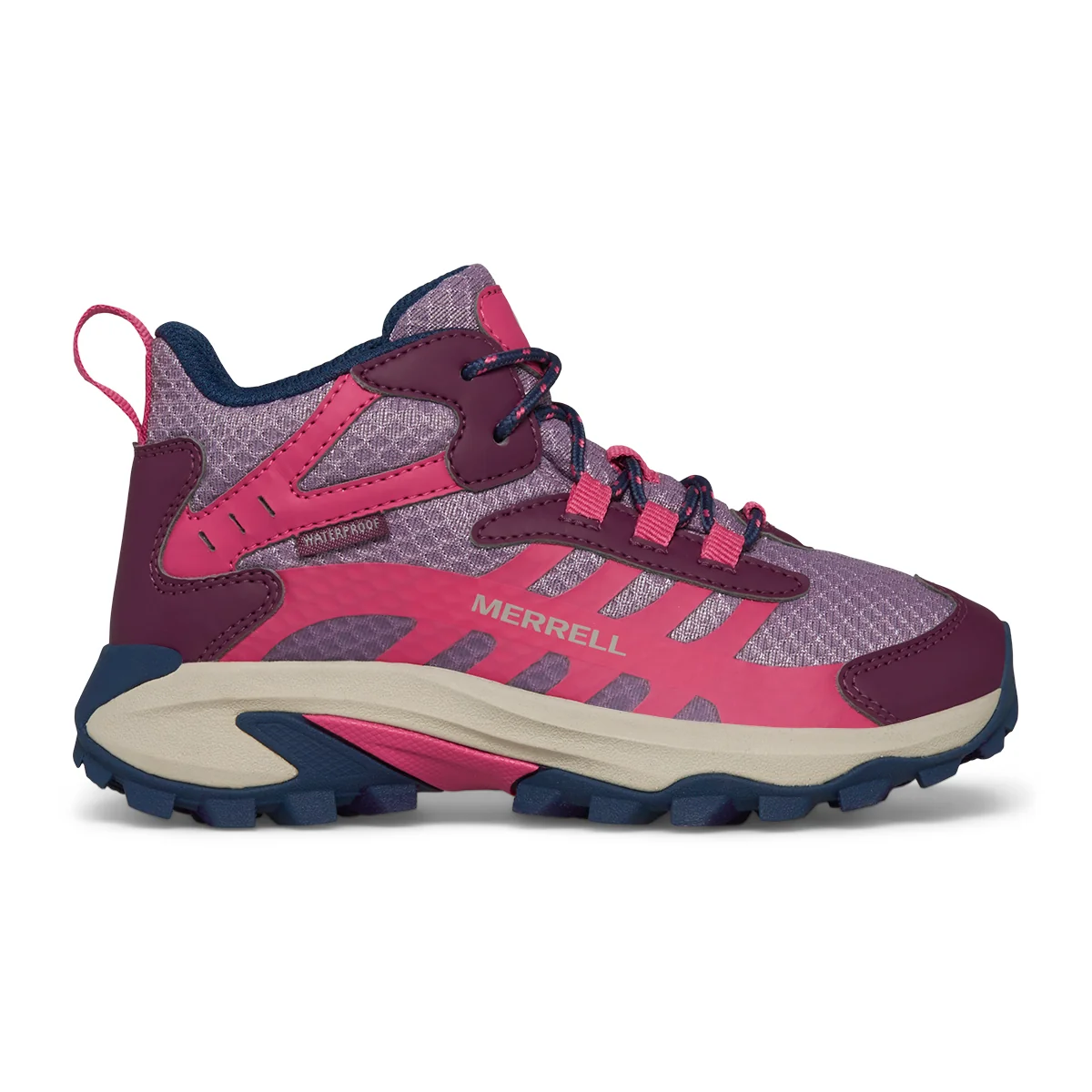 Moab Speed 2 Mid Waterproof Hiker - Big Kid Berry/Navy