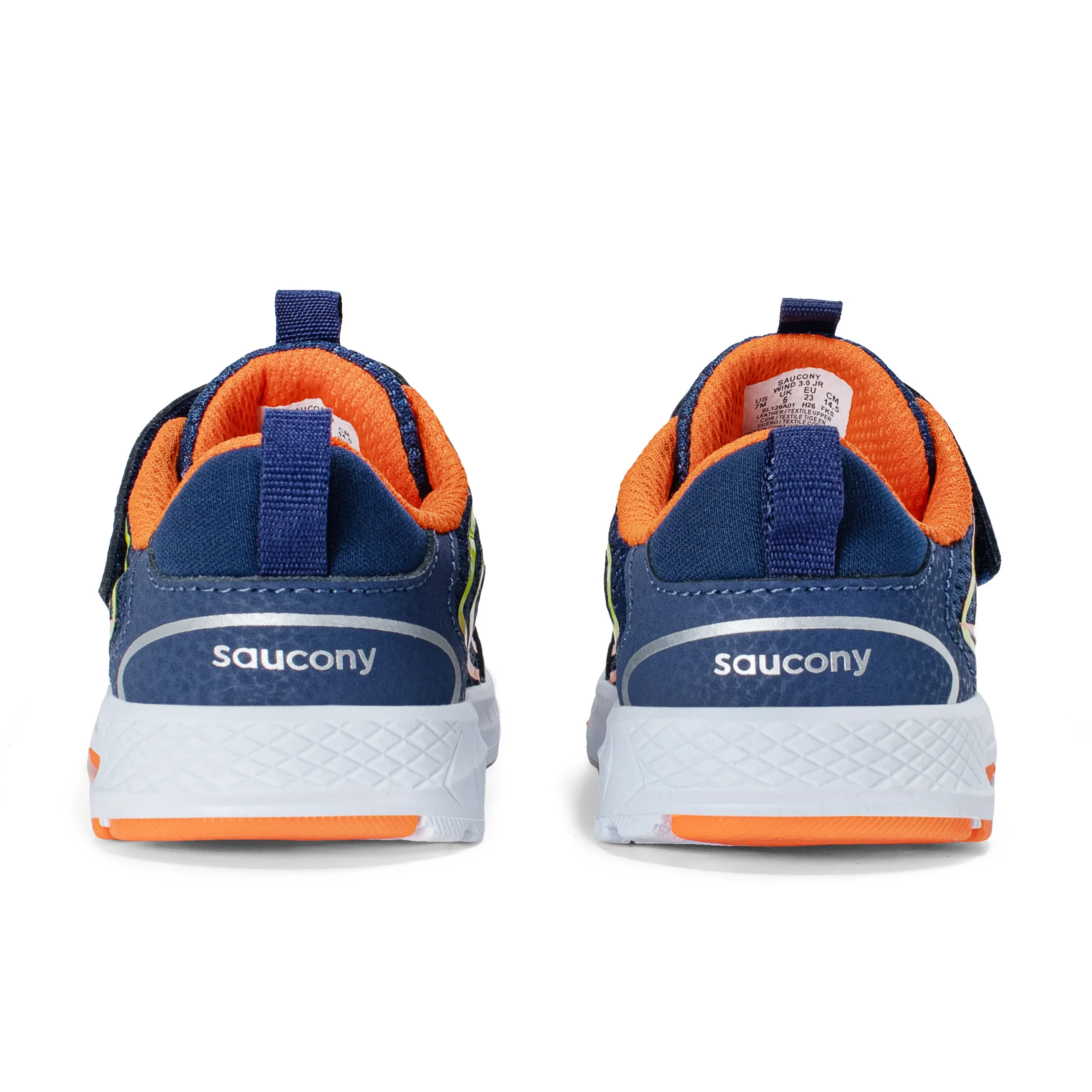 Wind 3.0 Jr. Sneaker - Little Kid Navy/Orange - Image 4