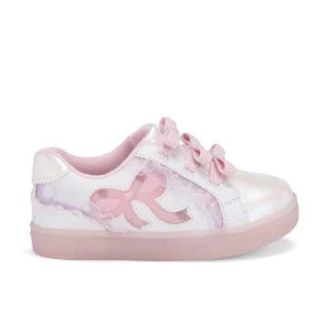 Lighted Bow Sneaker - Big Kid White Pink
