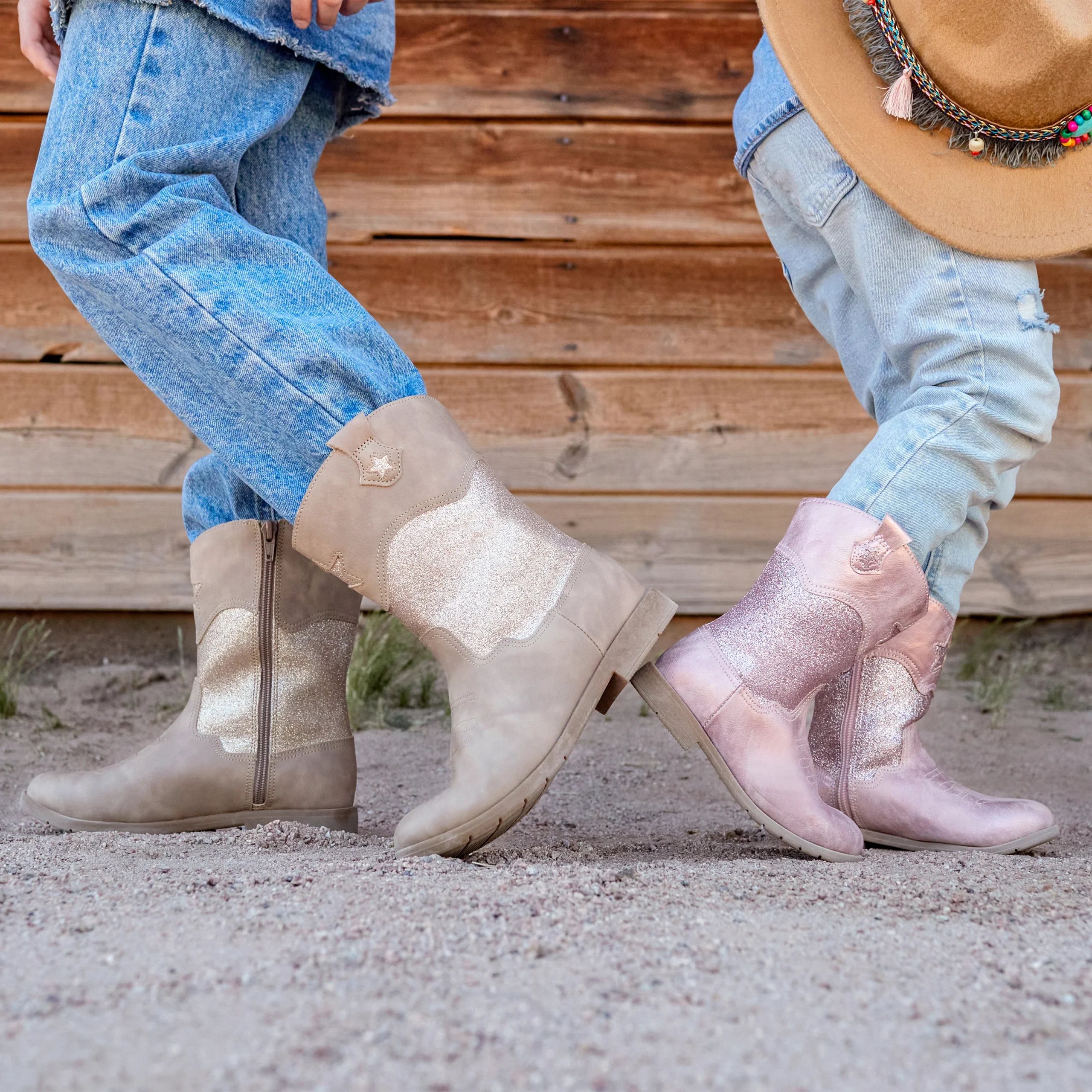 Wynona Western Boot - Big Kid Taupe - Image 11